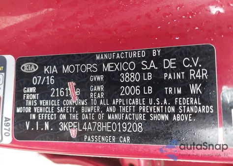 2017 Kia Forte S from USA, damaged, VIN 3KPFL4A78HE019208